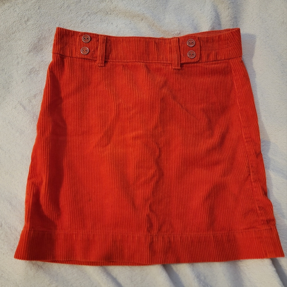 Orange corduroy skirt